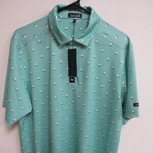NWT Bad Birdie Aim Point Dusty Jade Short-Sleeve Pique Golf Polo Shirt XL